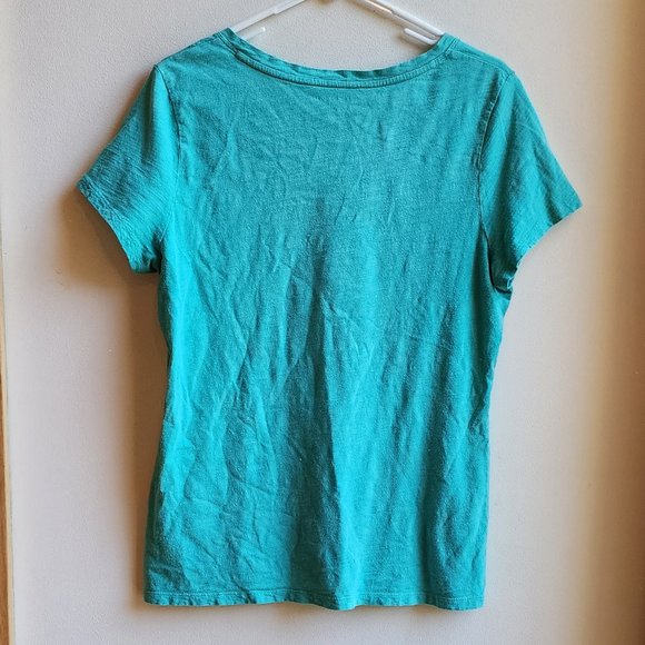 Tommy Hilfiger Aqua V-Neck T-Shirt Size Large - Picture 16 of 16